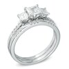 Thumbnail Image 2 of Previously Owned - 1 CT. T.W. Princess-Cut Diamond Past Present Future® Bridal Set in 14K White Gold