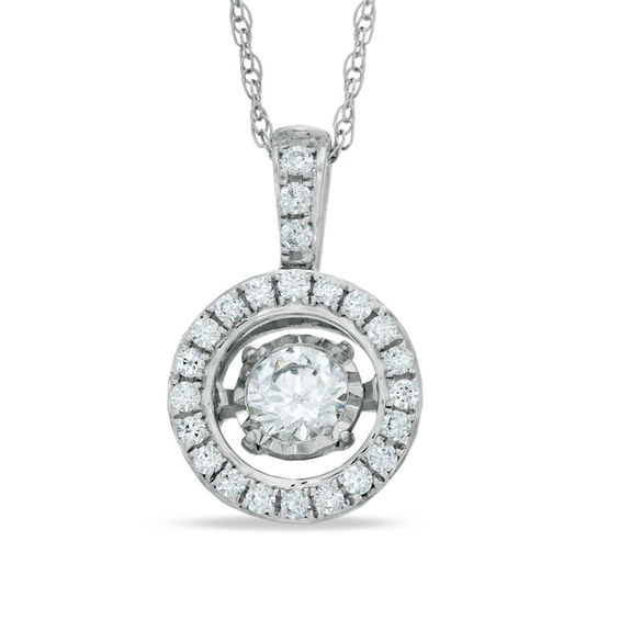 Previously Owned - 1/3 CT. T.w. Diamond Frame Pendant in 10K White Gold