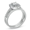 Thumbnail Image 2 of Previously Owned - 3/4 CT. T.W. Princess-Cut Diamond Framed Bridal Set in 14K White Gold