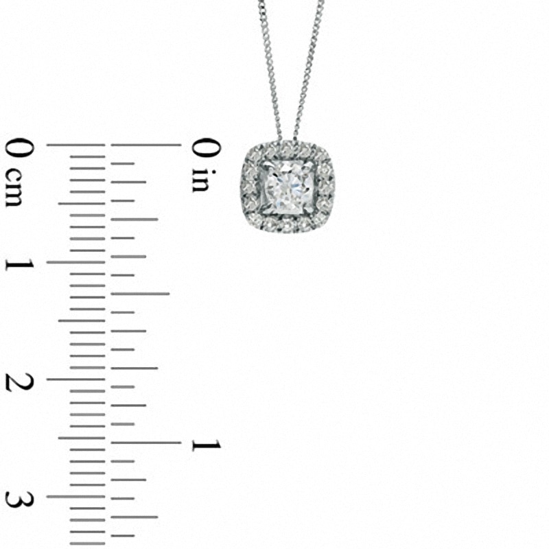 Main Image 2 of Previously Owned - 1/3 CT. T.W. Diamond Frame Pendant in 14K White Gold (I/I2) - 17"