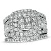 Thumbnail Image 1 of Previously Owned - 2-1/4 CT. T.W. Princess-Cut Quad Diamond Frame Bridal Set in 14K White Gold