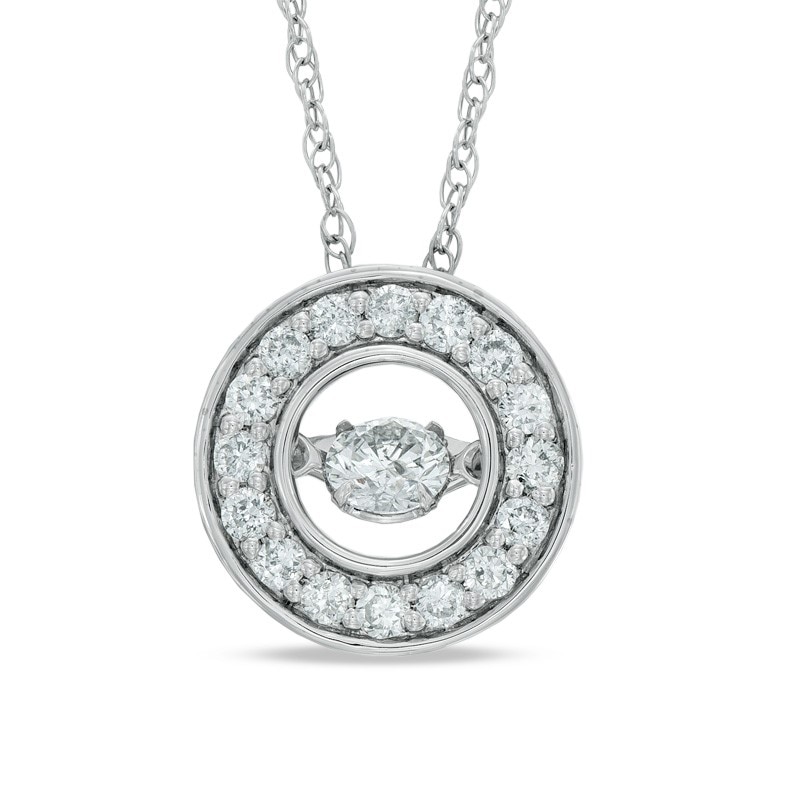 Main Image 1 of Previously Owned - 1/2 CT. T.W. Diamond Frame Pendant in 14K White Gold