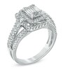 Thumbnail Image 2 of Previously Owned - 1 CT. T.W. Multi-Baguette Diamond Double Frame Engagement Ring in 14K White Gold