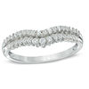 Thumbnail Image 1 of Previously Owned - 1/3 CT. T.W. Diamond Double Row Contour Wedding Band in 14K White Gold