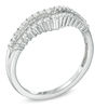 Thumbnail Image 2 of Previously Owned - 1/3 CT. T.W. Diamond Double Row Contour Wedding Band in 14K White Gold