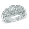 Thumbnail Image 0 of Previously Owned - 1/4 CT. T.W. Diamond Vintage-Style Frame Bridal Set in 10K White Gold