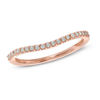 Thumbnail Image 1 of Previously Owned - 1/8 CT. T.W. Diamond Contour Wedding Band in 14K Rose Gold