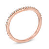 Thumbnail Image 2 of Previously Owned - 1/8 CT. T.W. Diamond Contour Wedding Band in 14K Rose Gold