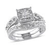 Thumbnail Image 0 of Previously Owned - 1/5 CT. T.W. Diamond Cascading Bridal Set in Sterling Silver
