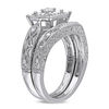 Thumbnail Image 2 of Previously Owned - 1/5 CT. T.W. Diamond Cascading Bridal Set in Sterling Silver