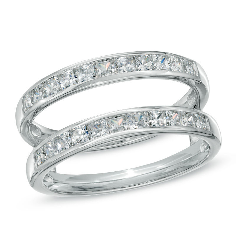 Main Image 1 of Previously Owned - 1 CT. T.W. Princess-Cut Diamond Solitaire Enhancer in 14K White Gold