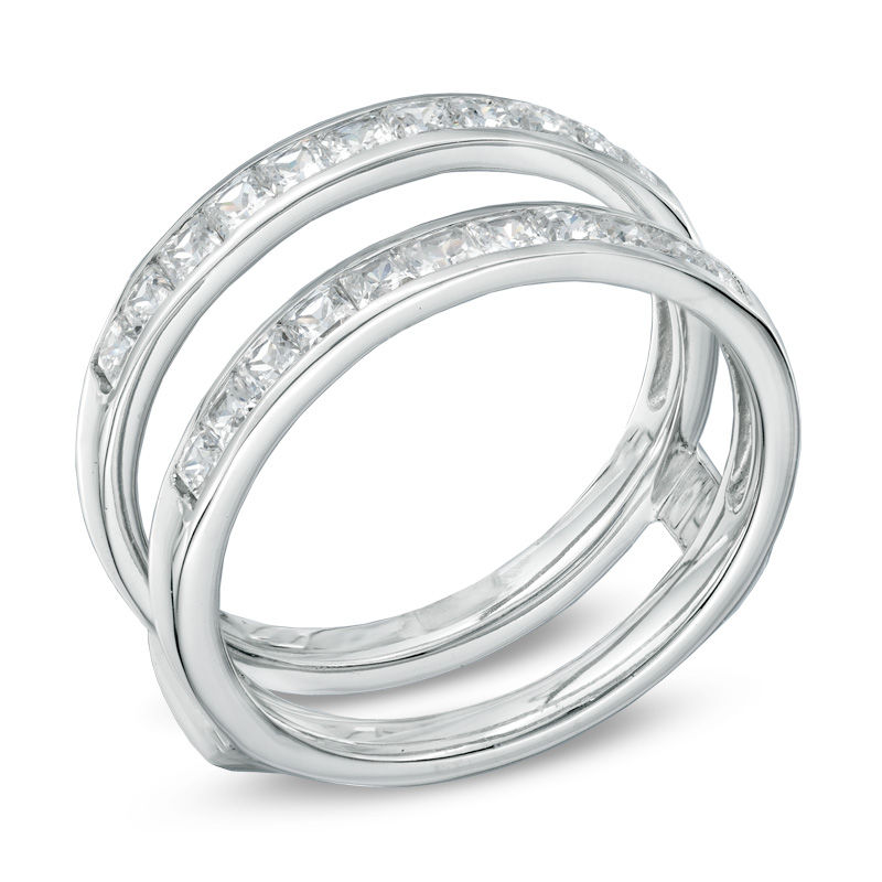 Main Image 2 of Previously Owned - 1 CT. T.W. Princess-Cut Diamond Solitaire Enhancer in 14K White Gold