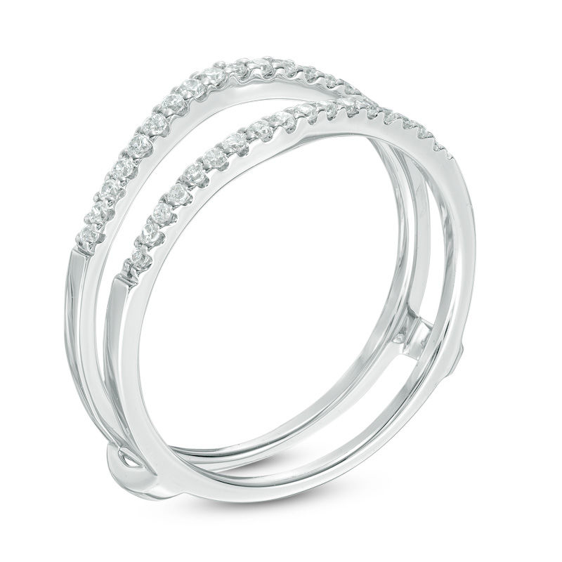 Main Image 2 of Previously Owned - 1/4 CT. T.W. Diamond Chevron Solitaire Enhancer in 14K White Gold