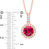 Thumbnail Image 2 of Previously Owned - Lab-Created Ruby and White Sapphire Pendant and Earrings Set in 18K Rose Gold Plated Sterling Silver