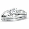 Thumbnail Image 1 of Previously Owned - 1/2 CT. T.W. Diamond Three Stone Split Shank Bridal Set in 14K White Gold (I/SI2)