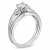 Thumbnail Image 2 of Previously Owned - 1/2 CT. T.W. Diamond Three Stone Split Shank Bridal Set in 14K White Gold (I/SI2)