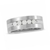 Thumbnail Image 1 of Previously Owned - 1/2 CT. T.W. Diamond Five Stone Brushed Band in 14K White Gold