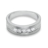 Thumbnail Image 3 of Previously Owned - 1/2 CT. T.W. Diamond Five Stone Brushed Band in 14K White Gold