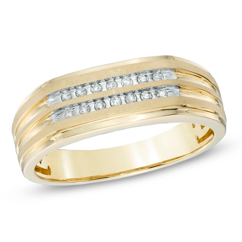 Main Image 1 of Previously Owned - 1/10 CT. T.W. Diamond Wedding Band in 10K Gold