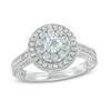 Thumbnail Image 1 of Previously Owned - 1-1/4 CT. T.W. Diamond Double Frame Vintage-Style Engagement Ring in 14K White Gold