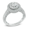 Thumbnail Image 2 of Previously Owned - 1-1/4 CT. T.W. Diamond Double Frame Vintage-Style Engagement Ring in 14K White Gold