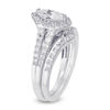 Thumbnail Image 2 of Previously Owned - Marquise Lab-Created White Sapphire Frame Bridal Set in Sterling Silver