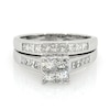 Thumbnail Image 1 of Previously Owned 2 CT. T.W. Quad Princess-Cut Diamond Soldered Bridal Set in 14K White Gold