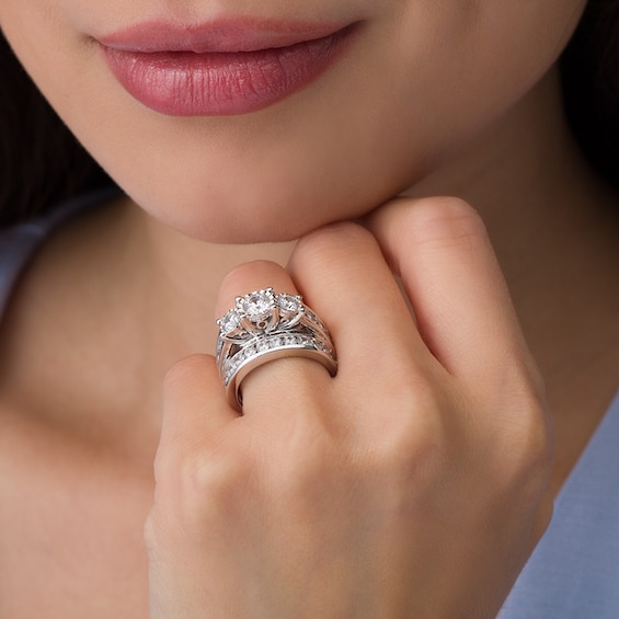 Previously Owned - 4 CT. T.w. Diamond Past Present FutureÂ® Ring in 14K White Gold