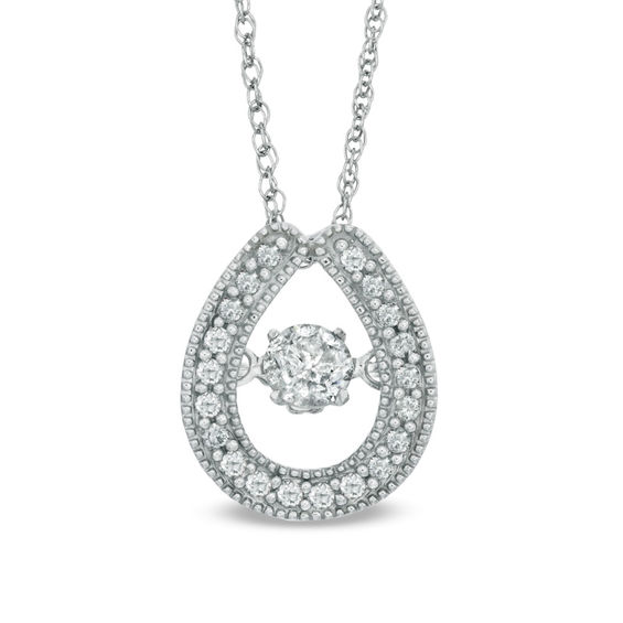 Previously Owned - 1/4 CT. T.w. Diamond Teardrop Pendant in 10K White Gold