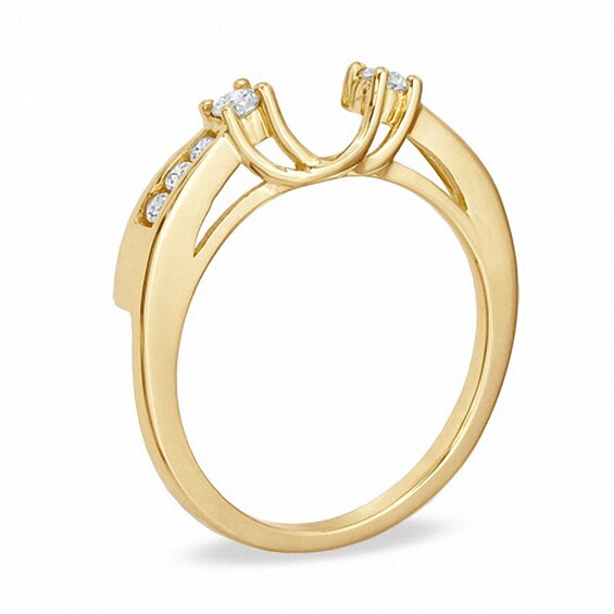 Previously Owned - 1/4 CT. T.w. Diamond Solitaire Wrap with Channel Set Diamonds in 14K Gold