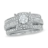 Thumbnail Image 1 of Previously Owned - 1 CT. T.W. Diamond Three Piece Bridal Set in 14K White Gold