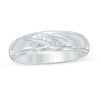 Thumbnail Image 4 of Previously Owned - 1/3 CT. T.W. Diamond Heart Frame Slant Comfort Fit Wedding Ensemble in 10K White Gold