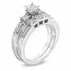 Thumbnail Image 2 of Previously Owned - 3 CT. T.W. Princess-Cut Diamond Three Stone Bridal Set in 14K White Gold