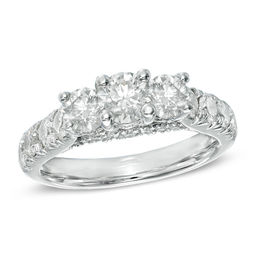 Previously Owned - Celebration Grand® 2 CT. T.W. Diamond Three Stone Engagement Ring in 14K White Gold (I-J/I1)