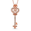 Thumbnail Image 1 of Previously Owned - 1/10 CT. T.W. Diamond Heart-Top Key Pendant in 10K Rose Gold