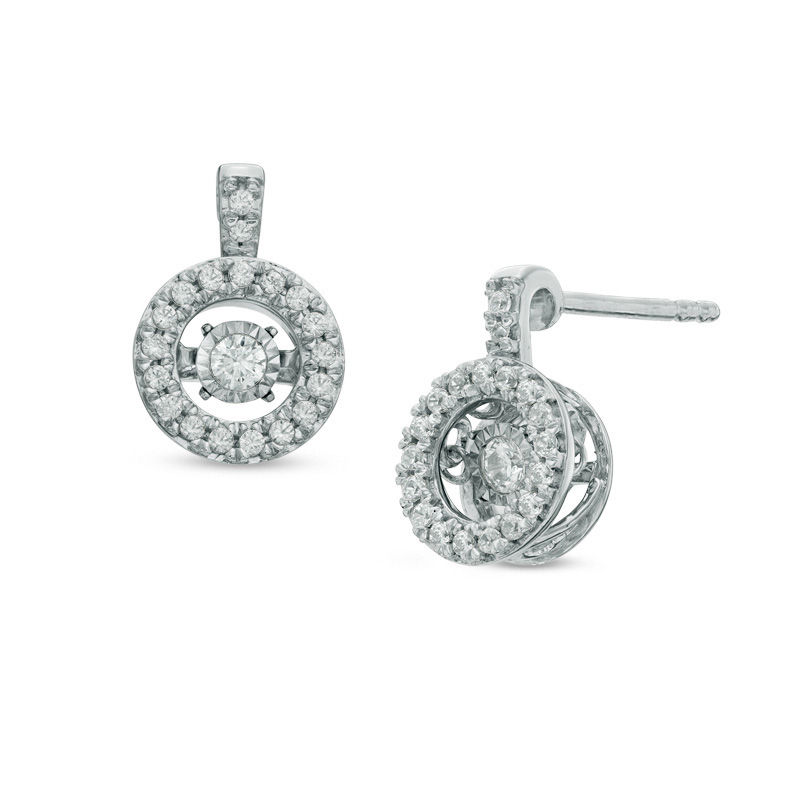 Main Image 1 of Previously Owned - 1/4 CT. T.W. Diamond Circular Stud Earrings in 10K White Gold