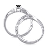 Thumbnail Image 3 of Previously Owned - 1/4 CT. T.W.  Black and White Diamond Sash Bridal Set in Sterling Silver
