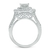 Thumbnail Image 3 of Previously Owned - 2-1/2 CT. T.W. Quad Princess-Cut Diamond Double Frame Three Piece Bridal Set in 14K White Gold