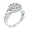 Thumbnail Image 2 of Previously Owned - 1 CT. T.W. Round and Baguette Diamond Composite Double Frame Engagement Ring in 10K White Gold