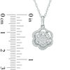 Thumbnail Image 2 of Previously Owned - 1/3 CT. T.W. Diamond Flower Double Frame Pendant in 10K White Gold