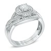 Thumbnail Image 2 of Previously Owned - 1/4 CT. T.W. Diamond Frame Vintage-Style Bridal Set in 10K White Gold
