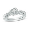 Thumbnail Image 1 of Previously Owned - 1/4 CT. T.W. Princess-Cut Diamond Bridal Set in 10K White Gold