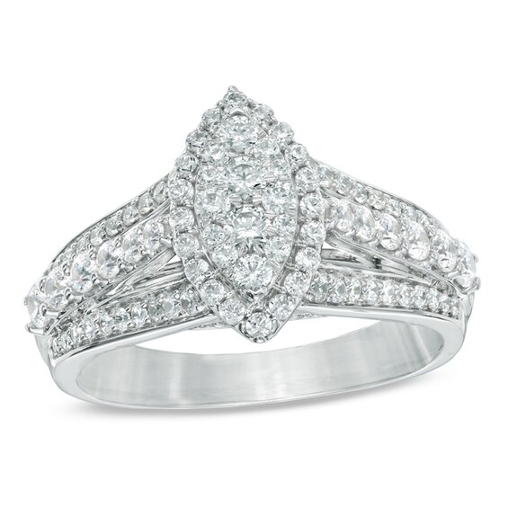 Previously Owned - 1 CT. T.w. Marquise Composite Diamond Engagement Ring in 10K White Gold