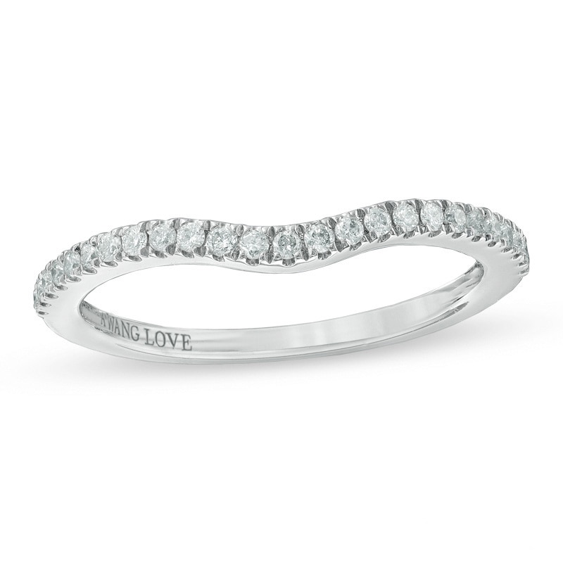 Previously Owned - Vera Wang Love Collection 1/6 CT. T.W. Diamond Contour Wedding Band in 14K White Gold