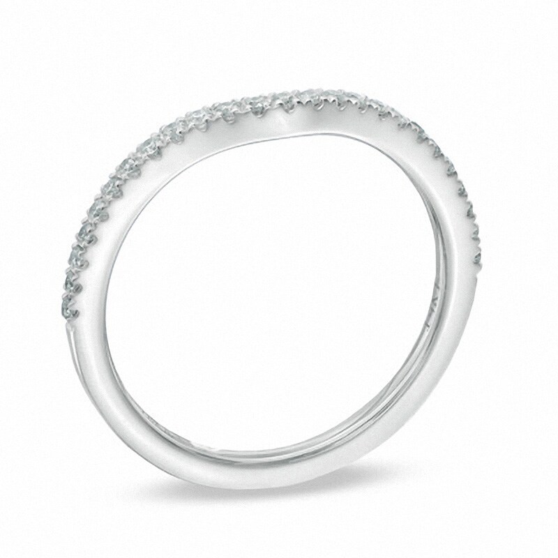 Previously Owned - Vera Wang Love Collection 1/6 CT. T.W. Diamond Contour Wedding Band in 14K White Gold