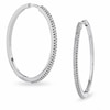 Thumbnail Image 1 of Previously Owned - 1/4 CT. T.W. Diamond Hoop Earrings in 10K White Gold