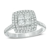 Thumbnail Image 1 of Previously Owned - 1 CT. T.W. Princess-Cut Quad Diamond Double Frame Engagement Ring in 14K White Gold