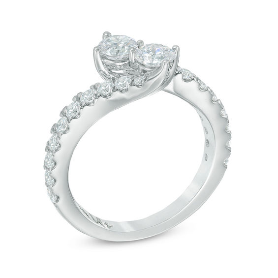 Previously Owned - Ever UsÂ® 3/4 CT. T.w. Two-Stone Diamond Bypass Ring in 14K White Gold