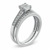 Thumbnail Image 2 of Previously Owned - 1/2 CT. T.W. Quad Princess-Cut Diamond Vintage-Style Bridal Set in 10K White Gold
