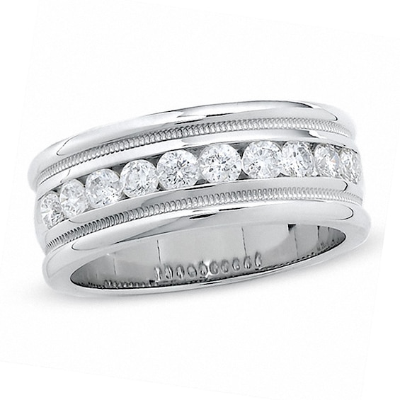 Previously Owned - 1 CT. T.w. Diamond Milgrain Band in 14K White Gold
